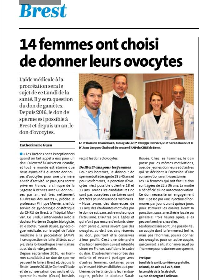 article Le centre d'AMP à l'honneur